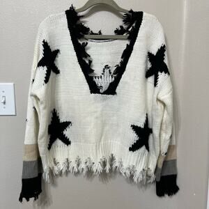 Storia Women’s Sweater‎ Size Small Oversized Stars Pull Over Soft